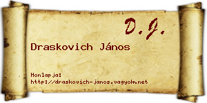 Draskovich János névjegykártya