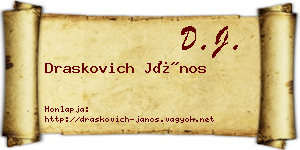 Draskovich János névjegykártya