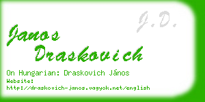 janos draskovich business card