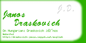 janos draskovich business card